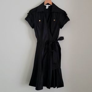 DVF Diane Von furstenberg Black Wrap Shirt Dress Size 4